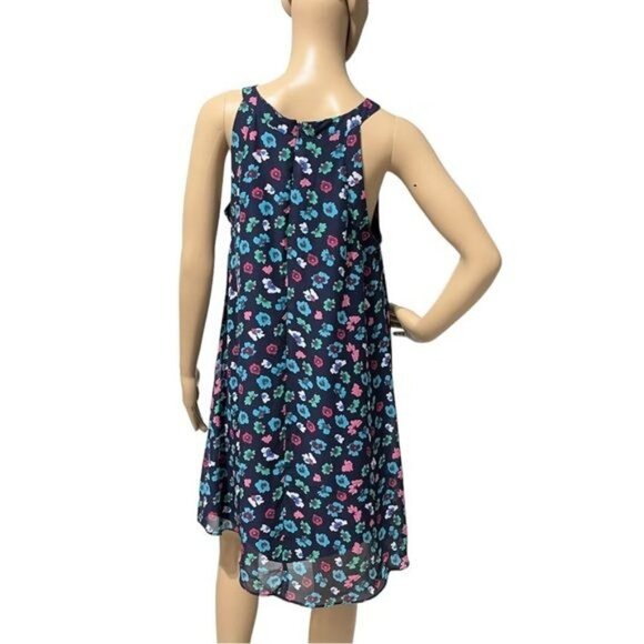Betsey Johnson Polyester Navy Floral Shift Dress Size 10 - Picture 3 of 8